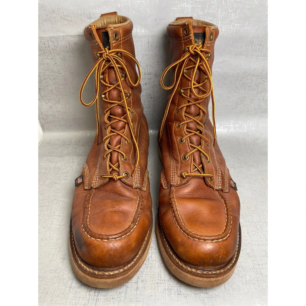 Thorogood American Heritage 8 Inch Moc Toe Boots Tobacco Leather Mens 13